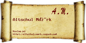 Altschul Márk névjegykártya