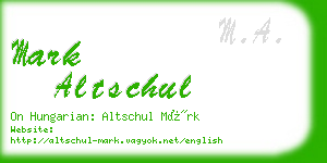 mark altschul business card